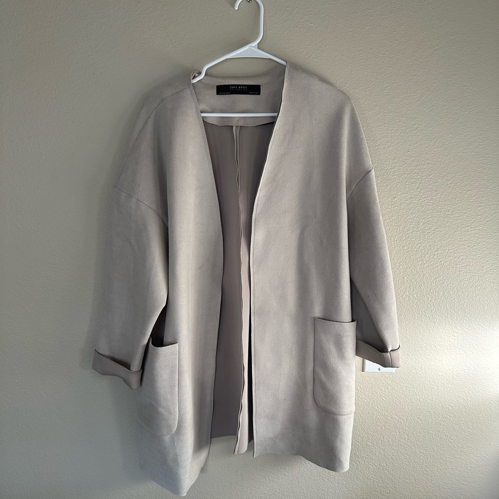 Suede oversized coat